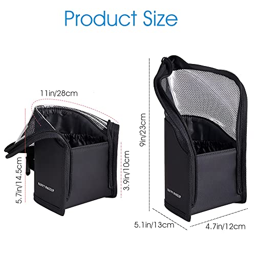 Image of MAYCREATE 2 in 1 Makeup Pouches for Women Portable Makeup Brush Bag Holder Makeup Brush Pouch Makeup Brush Organizer Travel Makeup Brush Bag for Travel,Black
