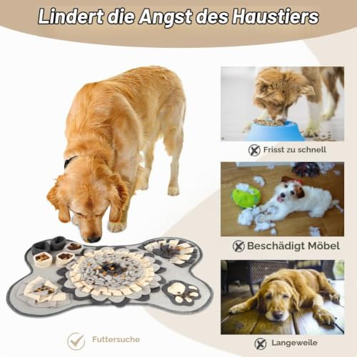 OSDUE Schnüffelteppich Hund, Futterschnüffel-Futtermatte, Hunde-Schnüffelmatte, Welpen-Trainingsmatte, Interaktive Hundespielzeug… – Ansicht 5