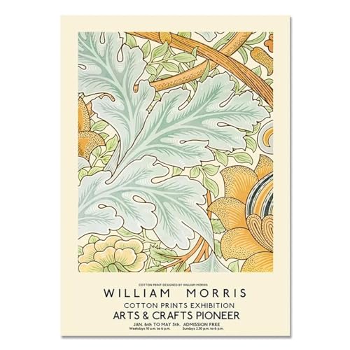 Art mural rétro William Morris de qualité musée avec impressions sur toile durables