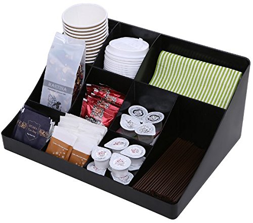 Vencer Gewürzbehälter mit 10 Fächern, für Kaffee und Teebeutel,Schwarz,VCO-001 Cover