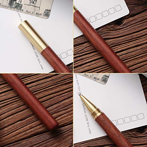 Pemmeed Rollerball Pen Wooden Pen Writing Set,Elegant Business Signature Pen Fine Point Gel Ink Rollerball Pens With Gift Box For Men Women (G0 Brown) #TOP3