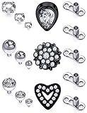 Vsnnsns 14G Dermal Piercing Jewelry Anchor Tops Dermal Tops Titanium Base Microdermals Piercing for...