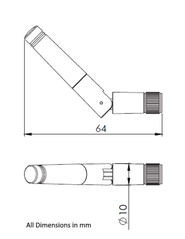 Alda PQ Antenna Wi-Fi E Bluetooth 5 DBi RP-SMA/M - Antenna A Stilo Pieghevole Per Router E Dispositivi IoT (Nero) - 2