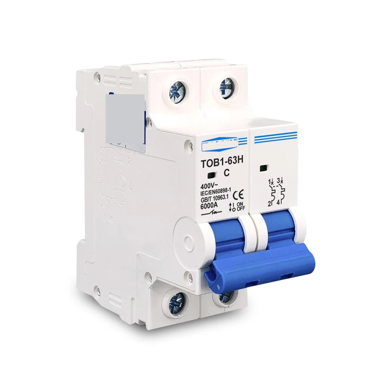 Disyuntor 2P AC TOB1-63H C Curva 230/400V interruptor magnetotérmico automático de 50A