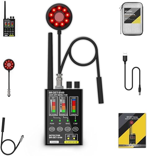 S100 Detectores de cámara oculta, detector de errores, escáner de señal RF antiespía rastreador GPS buscador de dispositivos de escucha para viajes,