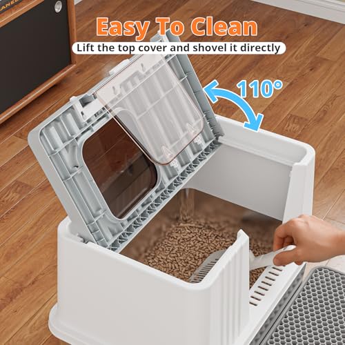 Caja de arena para gatos de acero inoxidable con tapa cerrada miniatura 5