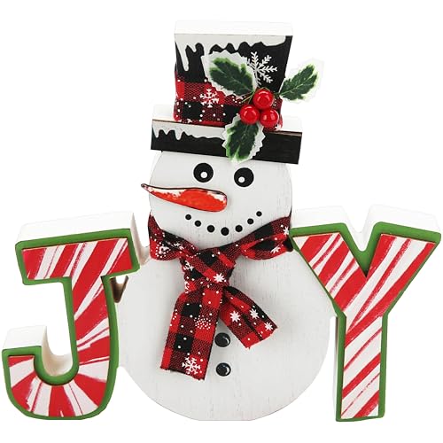 Farmhouse Wooden Snowman Table Decor Christmas Snowman Sign Decorations for Indoor Kitchen Winter Home Decor