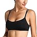 CRZ YOGA Women's Padded Low Cut Criss Cross Strappy Yoga Sports Bra Black Small