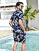 UNIFACO Mens Romper 3D Printed One Piece Zipper Jumpsuit Summer Beach Overall Short Sleeve Outfits with Pocket