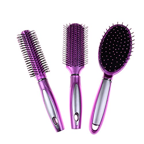 Brosse d'évent rose à picots flexibles pour cheveux épais