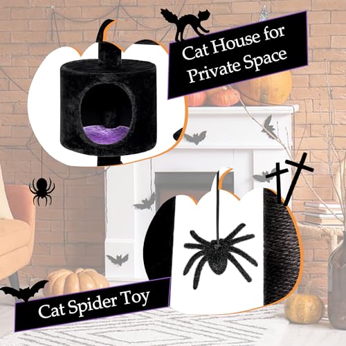 Árbol para Gatos Estilo Gótico con Cama Ataúd BEWISHOME miniatura 3