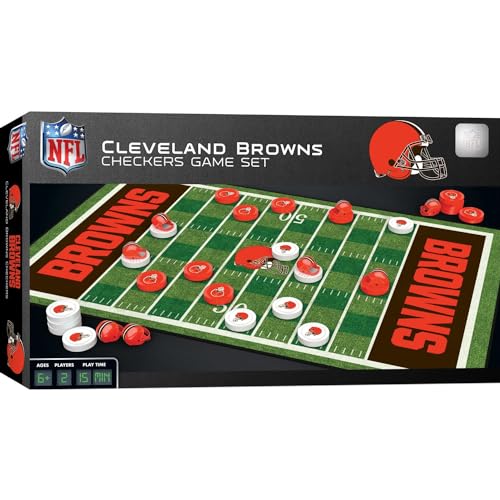 MasterPieces Family Game - NFL Cleveland Browns Checkers - Officially Licensed Board Game for Kids & Adults