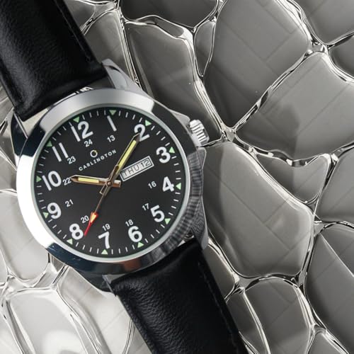 Image of Carlington Aristocrat Series Analog Day & Date Watches for Men with Premium Leather Strap - CT 1073
