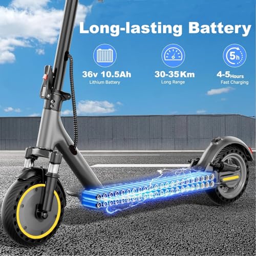 Riceel R70 Electric Scooter for Adults, Foldable Electric Scooter, Speed up to 25 km/h, 30 km Long Range, 8.5" Solid Tires, E-Scooter with Dual Suspension and APP Control - Image 3