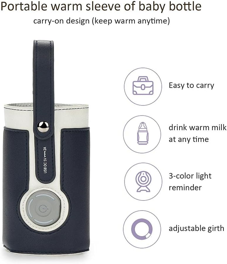 Keenso Baby Bottle Warmer,3 Temperature Portable Baby Bottle Warme Cover for Home,Travel