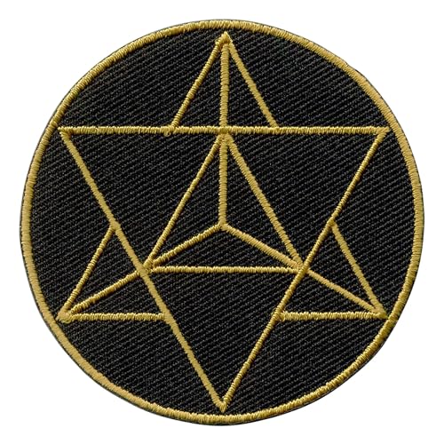 Freak Scene Parche - Estrella - Tetraedro - Merkaba - geometría sagrada - oro o plata - Parche oro