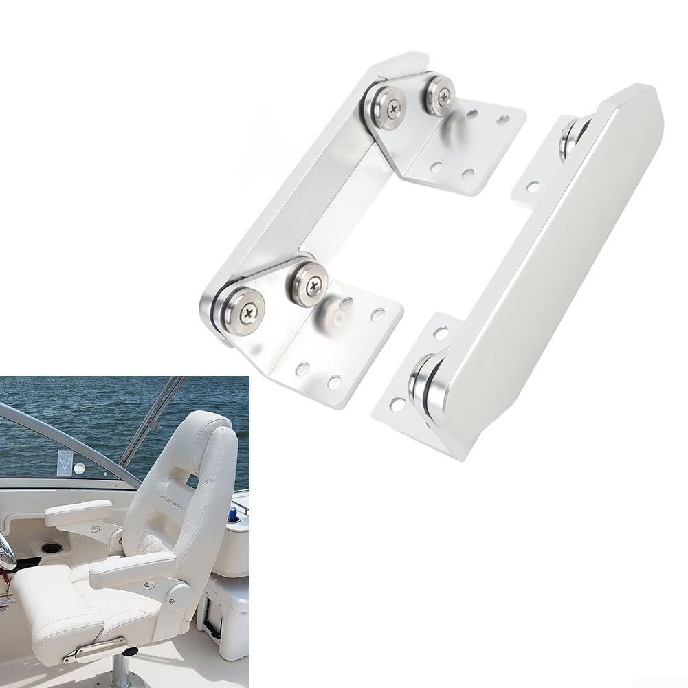 Jayruit 1 Coppia di Cerniere di Montaggio per Sedile Barca, Cerniere per Sedile Barca, Cerniera Pieghevole in Lega di Alluminio per Sedile a Panca per Barca, Yacht, Pontone, Nave