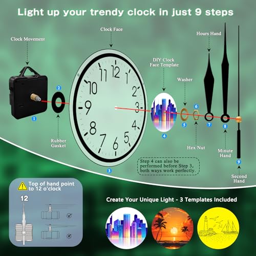 10 Green USB Neon Halo Wall Clock