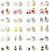 CASSIECA 24 Paia Orecchini a Clip Orecchini Senza Buco per Donne Ragazze Bambine Carino Orecchini Colorati Varie Forme Animali Orecchini Anallergici