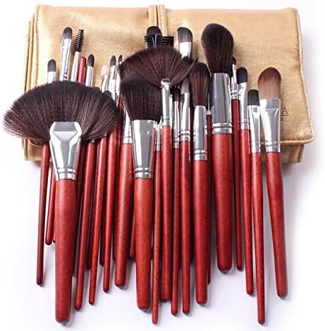 Megaga Makeup Brushes-32pcs Studio Pro Cosmetic Makeup Brush Set Kit Case Makeup Brushes w/Leather Case - For Eye Shadow, Blush, Concealer, Etc. (Gold)