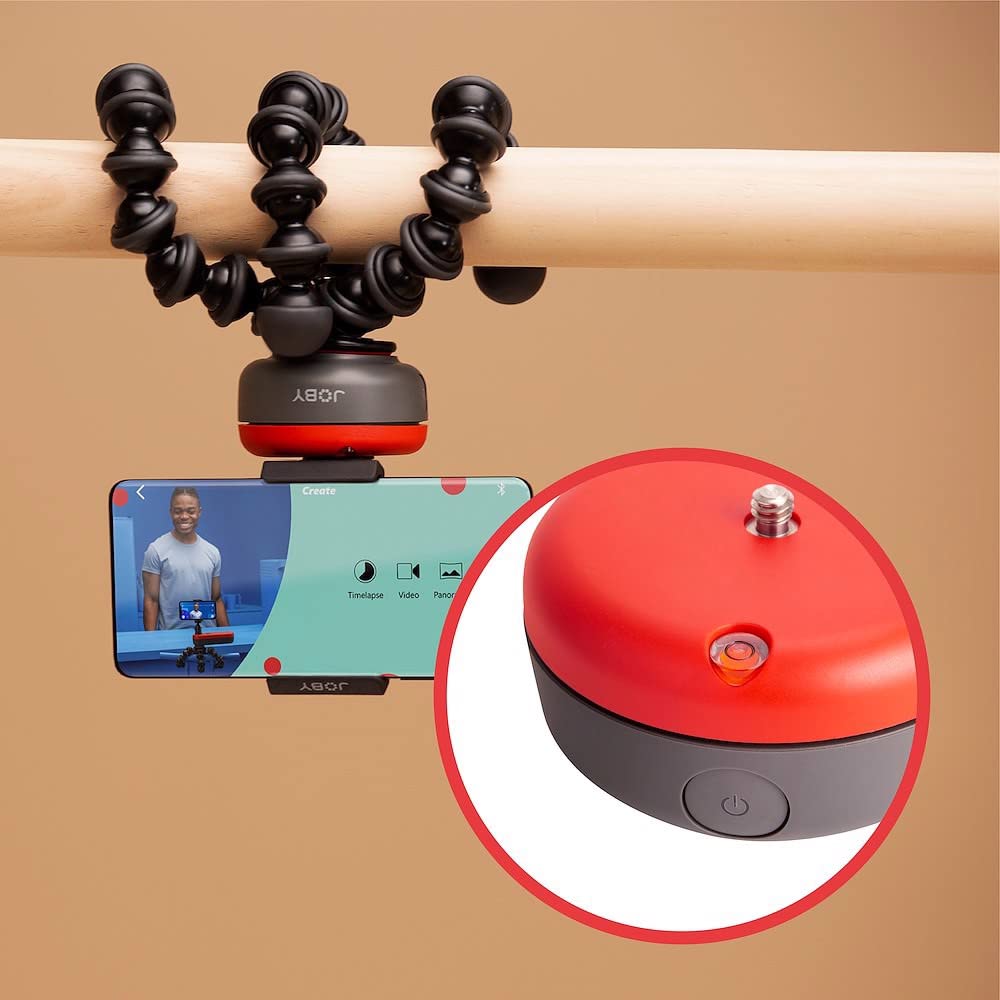 JOBY Spin Kit Attacco Smartphone, Testa Elettronica Bluetooth, Motion Control, Base Panoramica Motorizzata Smartphone, Video Panoramici, Vlogging, Content Creator, Timelapse, Controllo con App