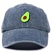 DALIX Green Avocado Hat Mens Womens Food Baseball Cap in Washed Navy Blue