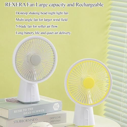 Image of RAXHOL ๐ inch ๐๐ง๐๐ก Rechargeable Desktop Mini ๐๐ฌ๐๐ข๐ฅ๐ฅ๐๐ญ๐ข๐ง๐ ๐
๐๐ง with ๐๐๐ Lighting | High Speed Rechargeable Table Fan for Home | ๐ ๐๐ฉ๐๐๐ Portable fan for Kitchen Home (Greyest)