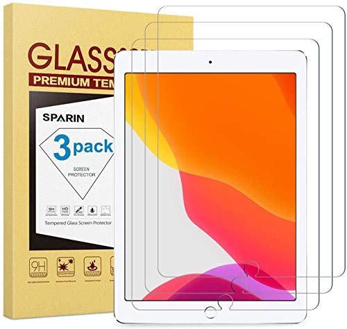 SPARIN [Lot de 3] Compatible avec Verre Trempé iPad 10.2 (modèle 2019 7ème Génération), iPad Air 3 2019 et iPad Pro 10,5 2017, Film Protection Écran, Auto-Collant - Anti Rayures - sans Bulles, 9H