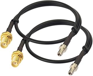Eightwood TS9 Male to SMA Female Bulkhead External Antenna Adapter Cable 12 inch (2-Pack) for 4G LTE AT&T Verizon Netgear USB Modem MiFi Hotspot Nighthawk MR1100 AC791L 7730L