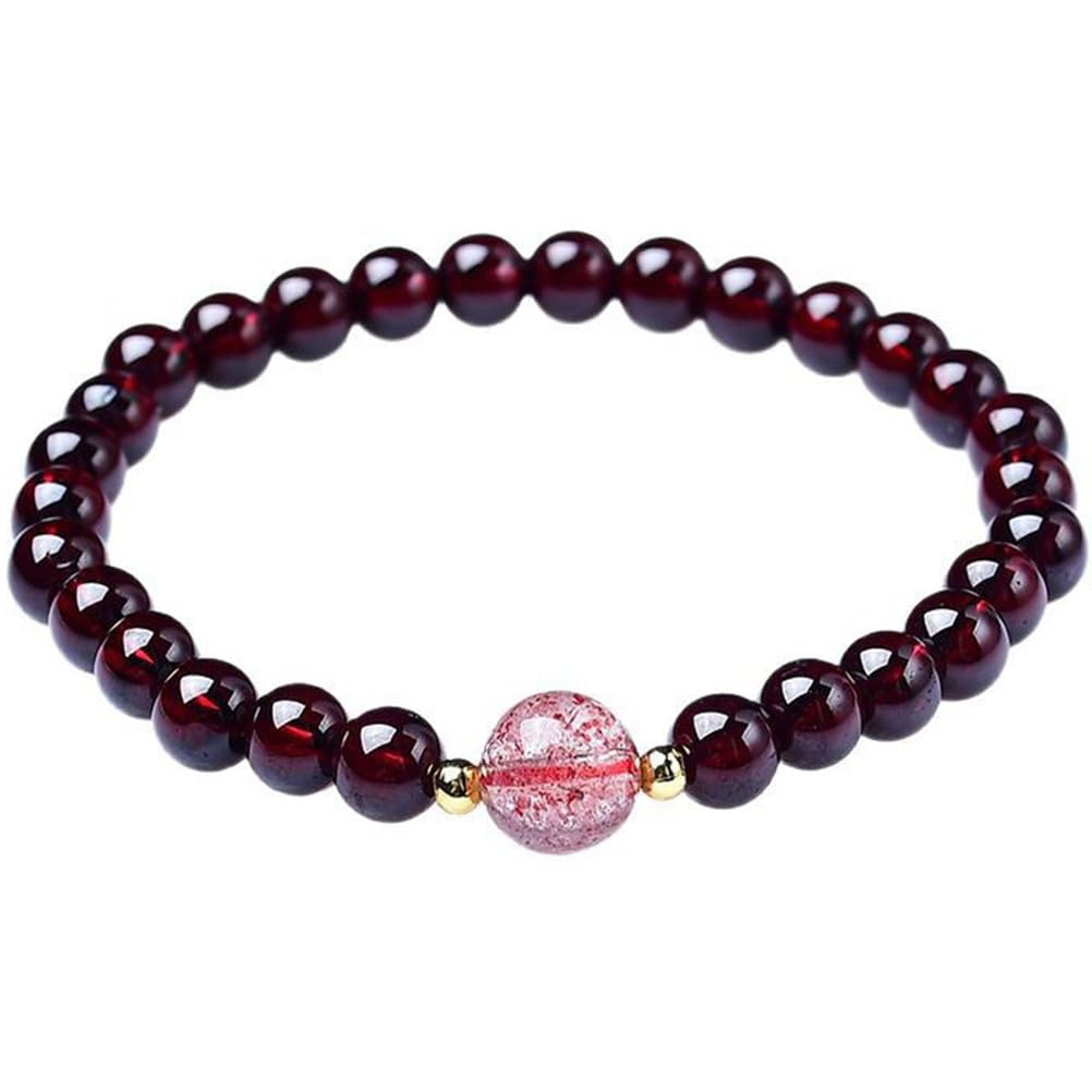 Pulsera de Cristales de Granate de rodolita Real Natural, Cristal para Mujer, Cuentas de 4/0.236 in, Piedra Natural semipreciosa, joyería elástica, Chakras, Piedras Preciosas,4mm