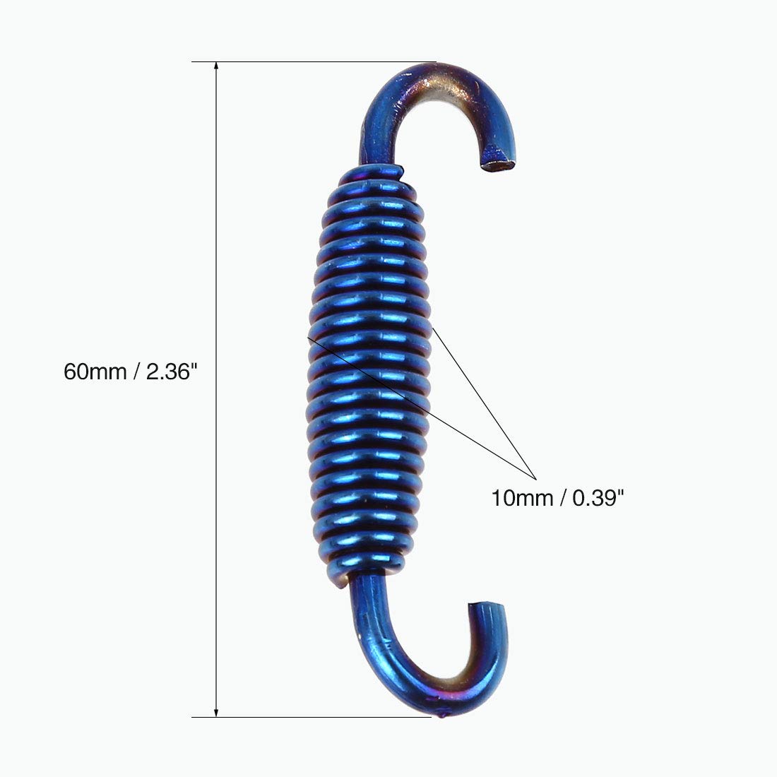 X AUTOHAUX 4 Ressorts Échappement Moto 60 Mm – Acier Inoxydable, Crochet Pivotant, Bleu