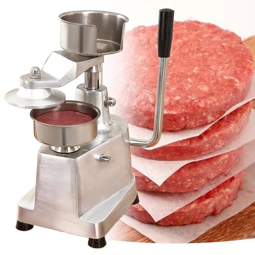DFEDHF Burger Press Patty Maker Machine 4inch 5inch 6inch, Commercial Hamburger Patty Maker, Kitchen Meat Forming Processor with Patty Papers, 4 Inch