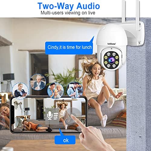 QZTCAMERA Security Camera Outdoor, 1080P Wireless WIFI Home CCTV smart Camera, Pan-Tilt 360° View SD Card Storage, Motion Detection Two-Way Audio, Waterproof APP Remote Control Color Night Vision