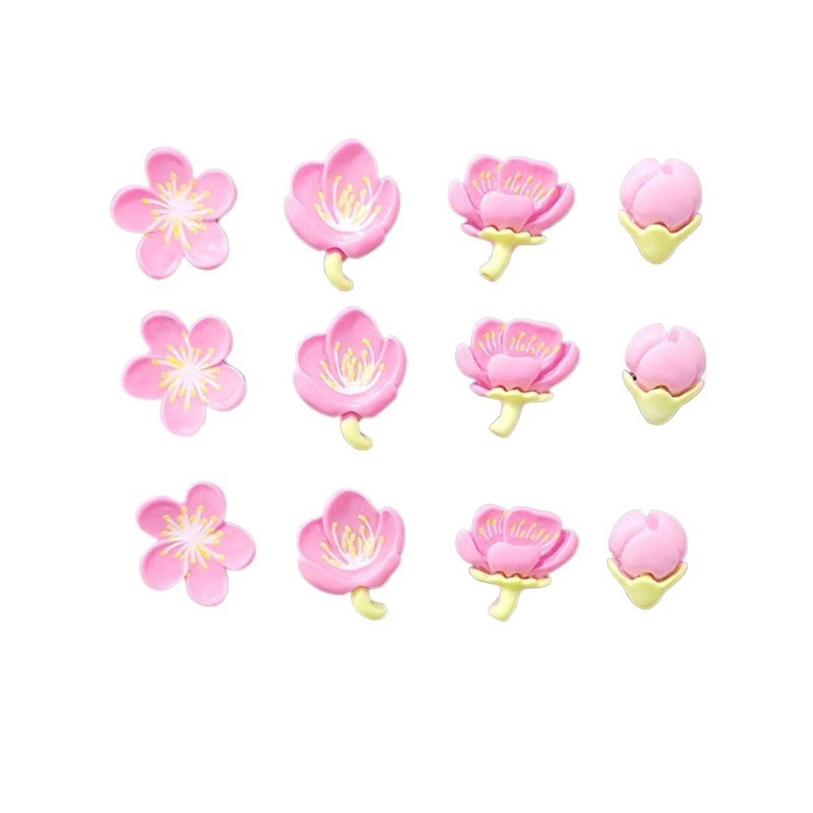 Fridge Magnets 4/12pcs Fridge Magnets Blossom Cherry Flower Refrigerator Magnetic Sticker Message Whiteboard(Rose 12 pcs)