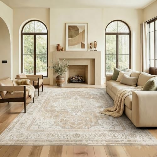 Vintage Farmhouse Boho Floral Area Rug