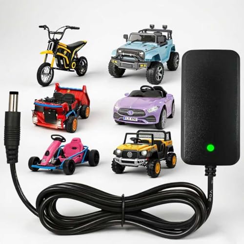 24V Charger for Kids Ride On Car Toys,24 Volt Battery Charger for Children Ride On Car, UL Certified Power Adapter, 6ft Long Cord, Faster Charging, Auto Shut-Off for Kids Electric Vehicles (24 V)