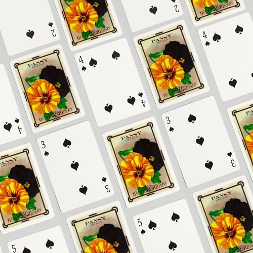 Lantern Press Pansy Baraja de 52 cartas tamaño póker miniatura 4