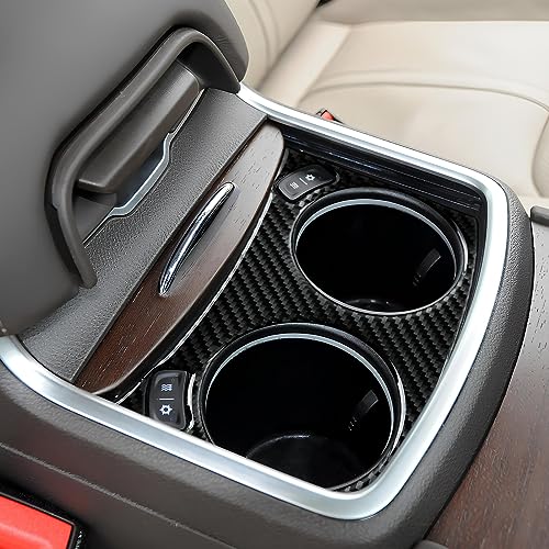 Image of Car Front Water Cup Holder Decor Decals for 2011-2023 Chrysler 300 / 300C / 300S / Limited /Touring /Base Accessories Carbon Fiber Stickers