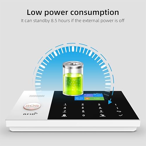 Miniatura 7 de YBJ Sistema de alarma inalámbrico 4G y WiFi, sistema de alarma antirrobo para seguridad del hogar con control de aplicación, sensor de ventana de