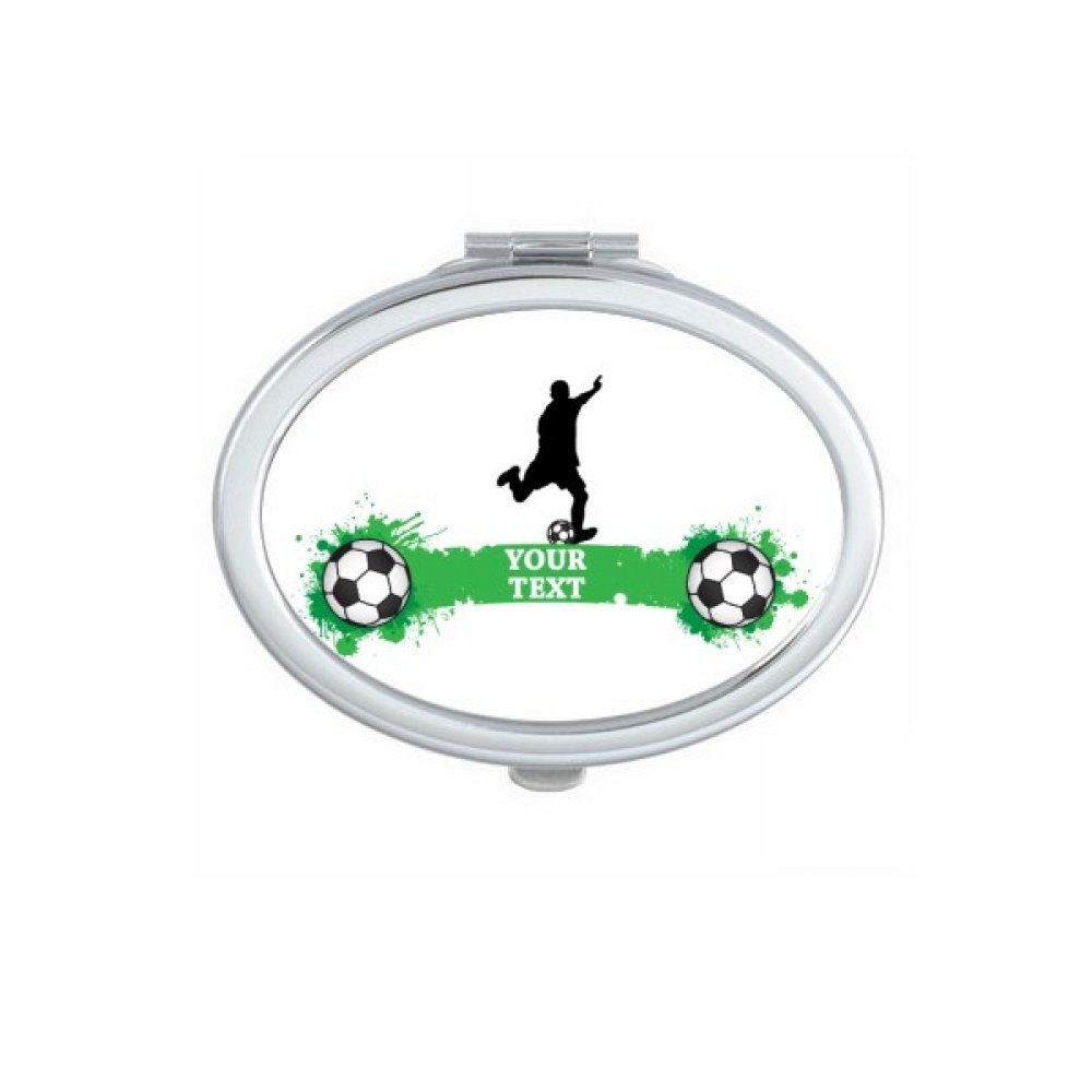 Miroir de poche football compact petit miroir de main ovale et portable