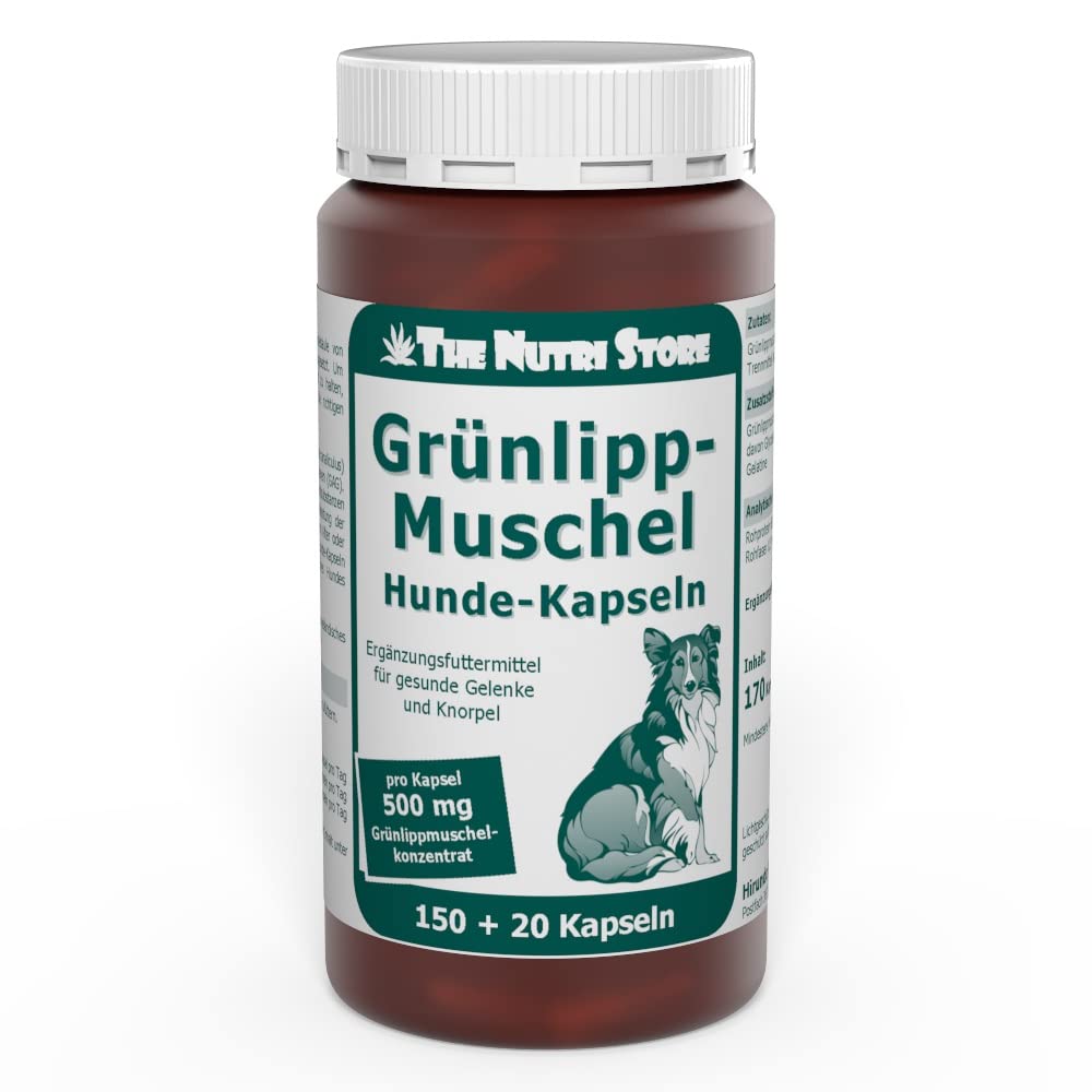 The Nutri Store Grünlippmuschel 500 mg für Hunde Kapseln 150 + 20 STK.