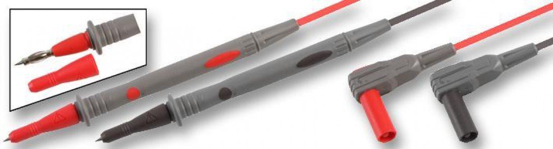 TENMA 72-9335 10A 4mm Right Angle Banana Plug to Lantern Tip Probe Test Lead Set
