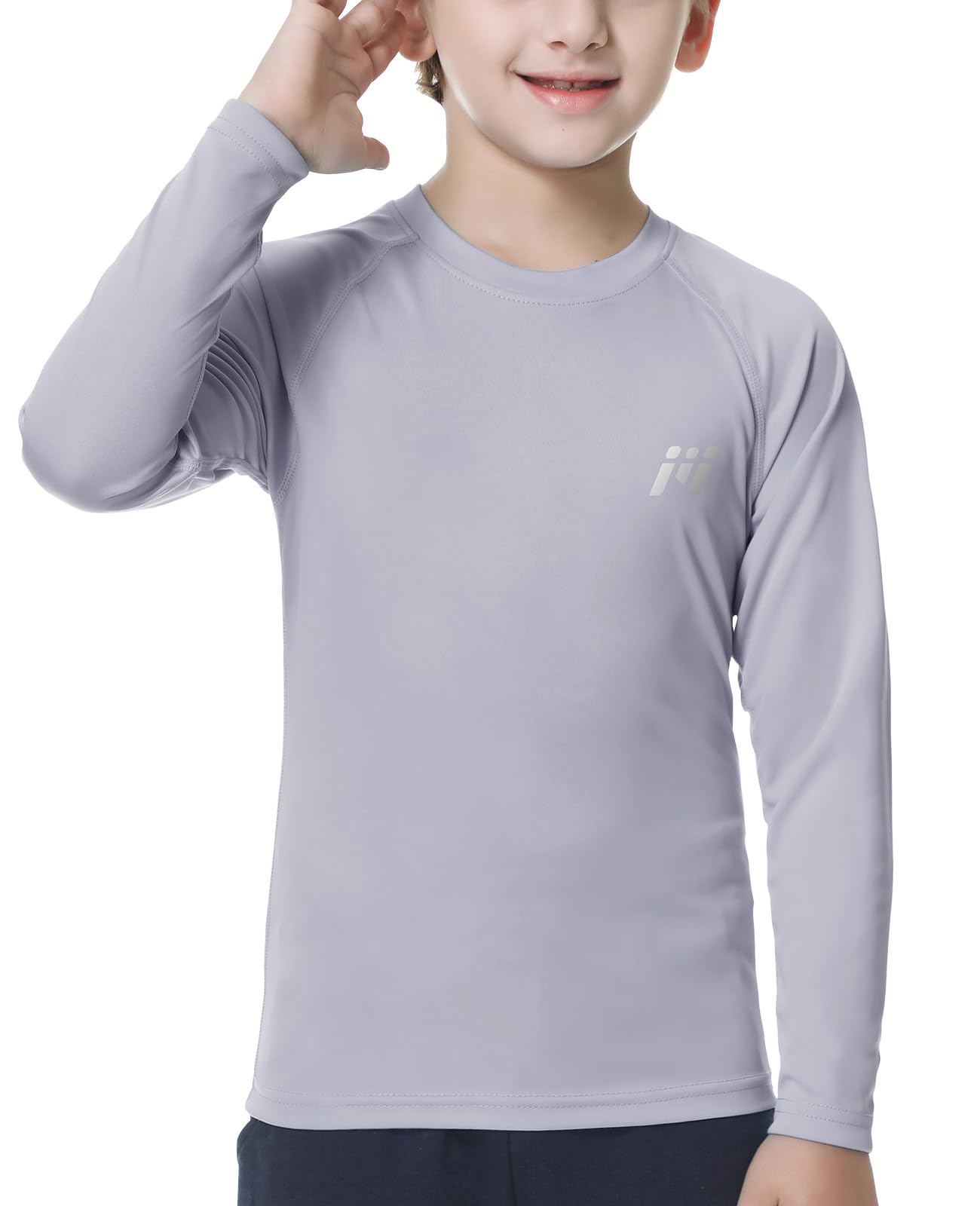 MEETWEE Ragazzi Rash Guard - Maglietta Nuoto Manica Lunga UV Protezione, UPF50+ Costume da Bagno per Bambini per Surf Beach Pool
