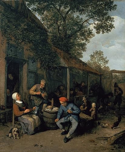 Peinture Murale Paysans fumant Van Ostade pour créer une ambiance salon chaleureuse