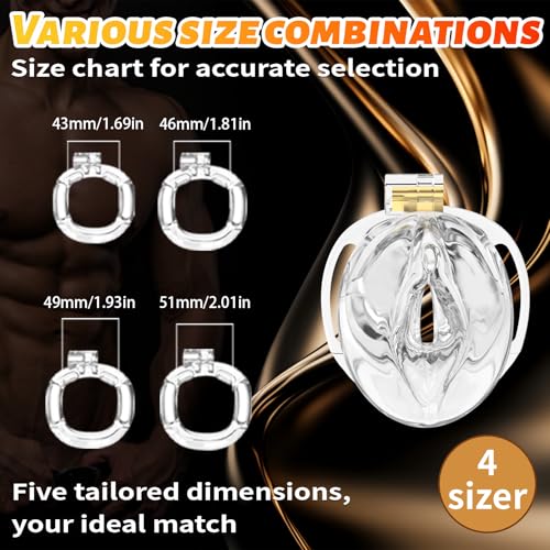 Image of Male Chastity Cage 3D Printed Sissy Cage Cock Cage with Soft TPE Bondage Gear & Accessories Adult Sex Toys Slave Tool Chastity Devices (Crystal)