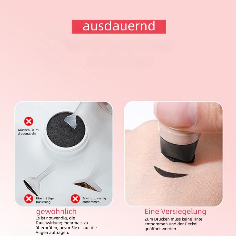 Aluvéa Eyeliner-Stift Wasserfest & Schweißfest, Schnell Trocknend Eyeliner Stempel Set - Natürlich, Lang Anhaltend, One - Touch - Formung - Augen Make - Up Tool für Party & Unterwegs