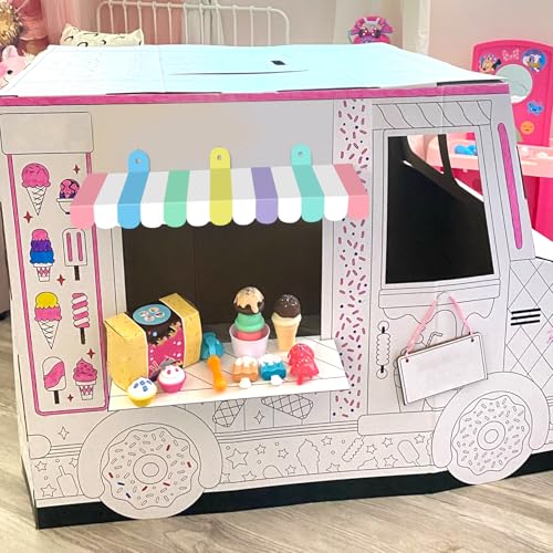 Image of 2 Piece Circus Awning Decoration 3D Carnival Tent Awning Wall Decorations for Circus Theme Party, Carnival Stand, Party Favors Supplies (Macarons)