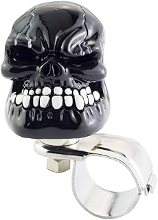 Mavota Skull Steering Wheel Spinner Knob Decoration Easy Rider Steering Wheel Knob for Trunk/Bus/Sedan/SUV/Ship Or More, Black