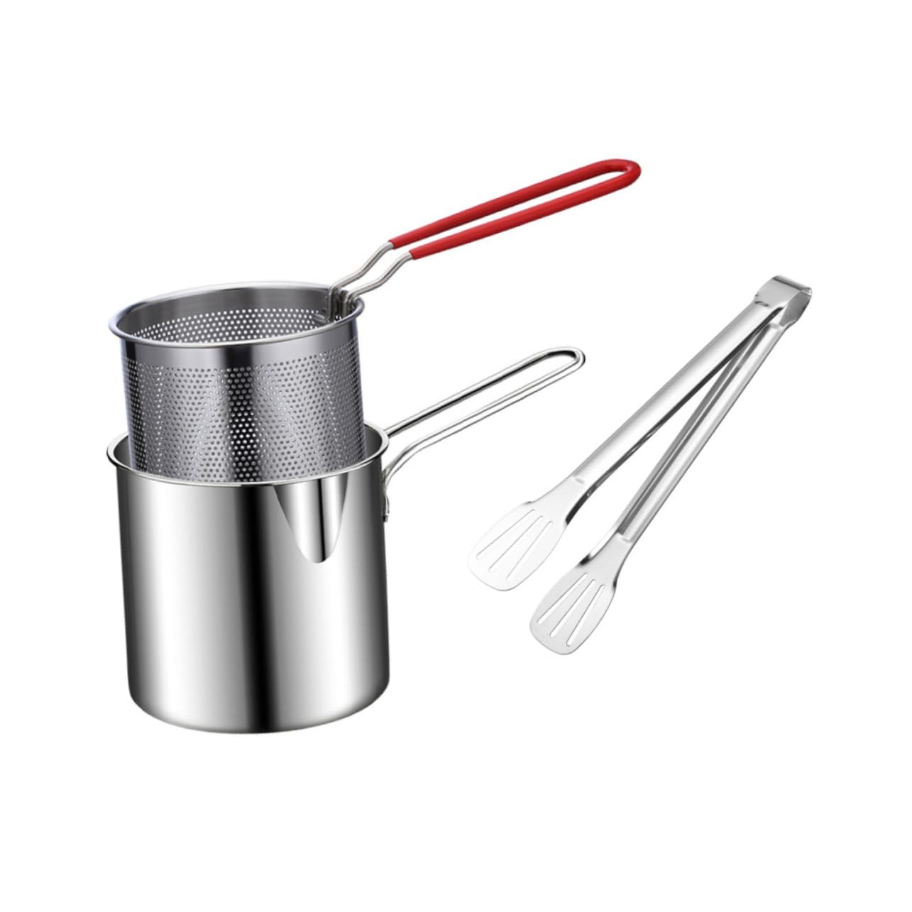 ULTECHNOVO Kitchen Fry Pot Deep Fryer with Basket Nonstick Ergonomic Handle Suitable for Breakfast Milk Heating