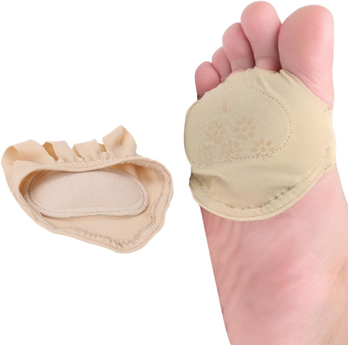 Forefoot Wear Resistant Cushion Pad with Toe Loop Beige